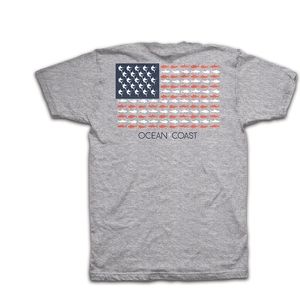 NEW  Ocean and Coast Fish Flag Graphic Tee 2XL
